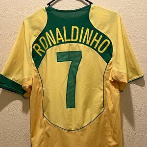 Nike Ronaldinho #7 Brazil FIFA Soccer Jersey Mens S